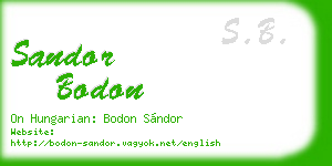 sandor bodon business card
